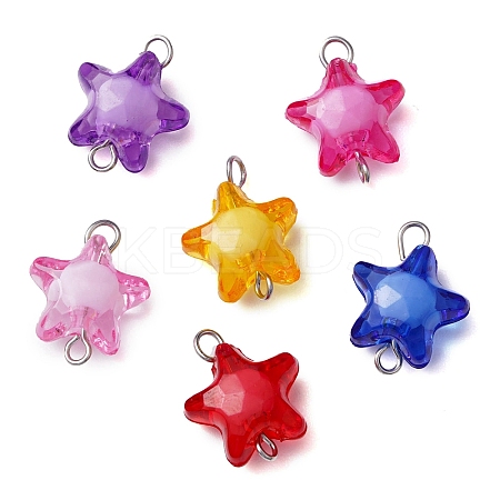 Transparent Acrylic Star Connector Charms PALLOY-JF02814-1