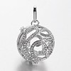 Eco-Friendly Rack Plating Brass Rhinestone Hollow Round Cage Pendants LS-KK-M176-07P-NR-1