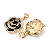 Brass Micro Pave Clear Cubic Zirconia Enamel Pendants KK-G543-08G-02-2
