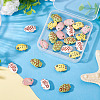 24Pcs 4 Colors Handmade Porcelain Beads PORC-TA0001-20-5