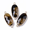 Natural Tiger Eye Links Connectors G-R472-03D-1