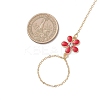 Alloy Enamel Flower Link Ring Bracelets BJEW-JB13261-4