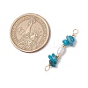 Natural Apatite Chip & Natural Cultured Freshwater Pearl Rice Beaded Connector Charms PALLOY-JF03707-10-2