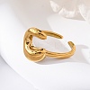 304 Stainless Steel Open Cuff Rings for Women RJEW-M060-01G-03-3
