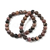 Natural Rhodonite Round Beaded Stretch Bracelets GG-CBA12F1-02A-01-4