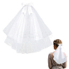Bowknot Polyester Long Mesh Tulle Bridal Veils OHAR-WH20005-06-1
