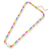 Porcelain Fish Pendant Rainbow Color Glass Beaded Necklaces for Friends and Couples KF3974-6-1
