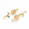 Brass Micro Pave Cubic Zirconia Pendants KK-N254-221G-02-2