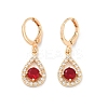 Brass Micro Pave Cubic Zirconia Leverback Earrings EJEW-K300-04G-4