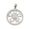Rack Plating Brass Micro Pave Cubic Zirconia Pendants KK-D359-36P-1