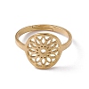 Ion Plating(IP) 201 Stainless Steel Flower Adjustable Ring for Women RJEW-C045-01G-2