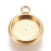 Ion Plating(IP) 304 Stainless Steel Pendant Cabochon Settings STAS-K202-03C-G-1
