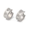 Non-Tarnish Round 304 Stainless Steel Hoop Earrings EJEW-M001-04P-1