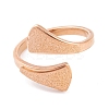 304 Stainless Steel Triangle Open Cuff Ring foe Women RJEW-C086-19-RG-2
