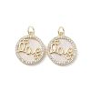 Brass Pendants Pave Shell KK-L208-75G-1