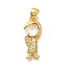 Rack Plating Brass Micro Pave Cubic Zirconia Pendants KK-L226-105G-1