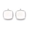 304 Stainless Steel Pendant Cabochon Settings STAS-T067-14P-1