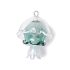 4Pcs 4 Colors Jellyfish Glass Pendants PALLOY-TA00308-3
