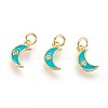 Brass Micro Pave Cubic Zirconia Charms ZIRC-G150-08G-04-1