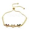 Brass Micro Pave Cubic Zirconia Slider Bracelets BJEW-S163-01B-G-4