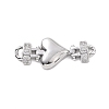 Eco-friendly Rack Plating Brass Micro Pave Clear Cubic Zirconia Connector Charms KK-F843-05P-1