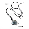 Natural Labradorite Heart Pendant Necklaces PW-WG04E68-01-2