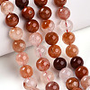 Natural Red Hematoid Quartz Beads Strands G-T140-8mm-01-3