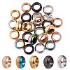 25Pcs 5 Colors Ion Plating(IP) Frosted 201 Stainless Steel European Beads STAS-SZ0001-93-1