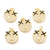 Brass Micro Pave Clear Cubic Zirconia Pendants X-ZIRC-B0004-15G-1