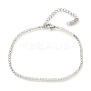 304 Stainless Steel Rhinestone Cup Chain Bracelets AJEW-B004-01B-A-1