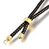 Braided Cotton Cord Slider Bracelet Making MAK-R001-01G-11-3