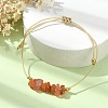 Natural Carnelian Chips Braided Bead Bracelets BJEW-JB09851-07-2