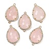 Natural Rose Quartz Faceted Teardrop Links G-B126-03G-01-1