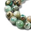 Natural Green Line Jasper  Beads Strands X-G-L639-A01-6mm-4