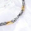 201 Stainless Steel Byzantine Chain Bracelets BJEW-B078-168GP-5