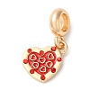 Rack Plating Alloy Light Siam Rhinestone European Dangle Charms PALLOY-S189-23G-1