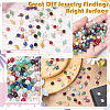 16Pcs 4 Styles October Birthstone Natural Plum Blossom Tourmaline Pendant and Connector Charms PALLOY-SW00115-6