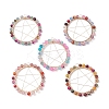 Natural Agate Dyed & Heated Faceted Round Beaded Pendants PALLOY-JF02580-1