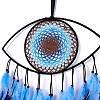 Handmade Evil Eye Woven Net/Web with Feather Wall Hanging Decoration LS-HJEW-K035-07-3