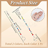 2Pcs Alloy & Acrylic & Glass Keychain KEYC-NB00283-2