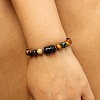 Twelve Constellations Natural Tiger Eye & Picture Jasper & Rhyolite Jasper Round & Column Beaded Stretch Bracelets for Women Men WG6FA5D-08-2