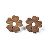 Walnut Wood Stud Earring Findings LS-MAK-N032-040-2