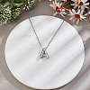 1pc Brass Chain with Alloy Letter Pendants Necklaces NJEW-LP0001-41A-P-3