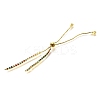 Adjustable Brass Colorful Cubic Zirconia Slider Bracelet Making KK-L230-15G-01-2