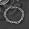 304 Stainless Steel Link Chain Bracelets for Women Men BJEW-A050-01P-1
