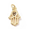 Brass Micro Pave Cubic Zirconia Palm Charms KK-C012-08G-2
