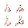 Flower Alloy Enamel Pendant Decoration HJEW-YW00050-01-2
