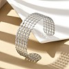 Hollow Out 304 Stainless Steel Cuff Bangles for Women BJEW-Z096-01P-1