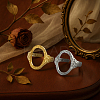2 Colors 304 Stainless Steel Adjustable Cuff Rings for Women RJEW-HY0001-31A-3