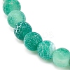 Natural Weathered Agate(Dyed) Round Beaded Stretch Bracelet BJEW-JB08363-04-5